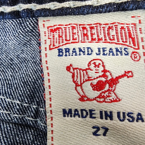 True Religion Dark Denim Pencil Skirt Festival Rodeo Size 27 - Picture 2 of 11